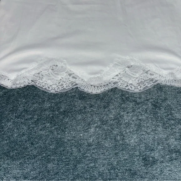 Vintage Sears Full Length Lace Trimmed White Slip Women’s Size 36 Tall - Picture 4 of 6